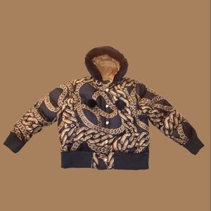 Roca Wear Y2K Vintage Black and Gold Puffer Coat